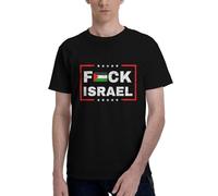 KWQDOZF T-Shirt col Rond en Coton pour Homme, Fuck Israel Free Palestine Save Gaza