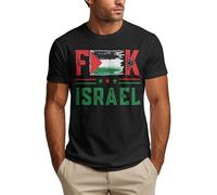 KWQDOZF T-Shirt « Fuck Israel », « Libérez la Palestine », « Libérez Gaza » pour Homme