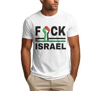 KWQDOZF T-Shirt « Fuck Israel » pour Homme, Manches Courtes, Palestine Libre, Gaza Libre