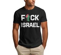KWQDOZF T-Shirt « Fuck Israel » pour Homme, Manches Courtes, Palestine Libre, Gaza Libre