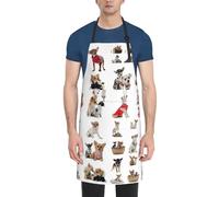KWQDOZF Tablier imperméable à motif de chien mignon Chihuahua pour hommes et femmes, conception de cou réglable, adapté à la cuisine et à la peinture, 28x33 pouces
