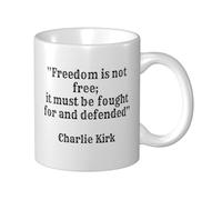 KWQDOZF Tasse à café blanche en céramique Charlie Kirk La liberté n'est pas gratuite, elle doit être défendue et combattue
