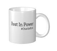 KWQDOZF Tasse à café blanche en céramique « Rest In Power » de Charlie Kirk