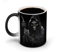 KWQDOZF Tasse à café décolorée 12 oz, motif Faucheuse, en céramique, avec poignée, changeant de couleur, amusante, pour thé, soupe, lait, latte