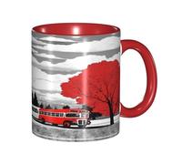 KWQDOZF Tasse à café drôle de rue de Londres rouge - Tasse en céramique bicolore de 11 oz avec motif 3D | Cadeaux mignons pour hommes, femmes, bureau, travail