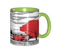 KWQDOZF Tasse à café drôle de rue de Londres rouge - Tasse en céramique bicolore de 11 oz avec motif 3D | Cadeaux mignons pour hommes, femmes, bureau, travail