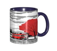 KWQDOZF Tasse à café drôle de rue de Londres rouge - Tasse en céramique bicolore de 11 oz avec motif 3D | Cadeaux mignons pour hommes, femmes, bureau, travail
