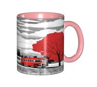 KWQDOZF Tasse à café drôle de rue de Londres rouge - Tasse en céramique bicolore de 11 oz avec motif 3D | Cadeaux mignons pour hommes, femmes, bureau, travail