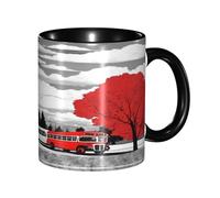 KWQDOZF Tasse à café drôle de rue de Londres rouge - Tasse en céramique bicolore de 11 oz avec motif 3D | Cadeaux mignons pour hommes, femmes, bureau, travail