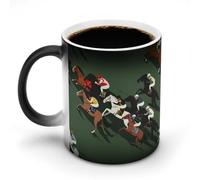 KWQDOZF Tasse à café humoristique avec motif de course de chevaux, tasse à thé à couleur changeante, pour homme et femme, anniversaire
