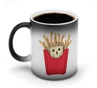 KWQDOZF Tasse à café humoristique avec motif de pommes de terre frites et fantôme, changeant de couleur, pour homme et femme, anniversaire
