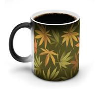 KWQDOZF Tasse à café humoristique avec motif feuille de cannabis hawaïenne, tasse à thé à couleur changeante, pour homme et femme, anniversaire