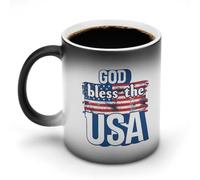 KWQDOZF Tasse à café humoristique « Dieu bénisse les États-Unis » - Tasse à thé à couleur changeante - Pour homme et femme - Anniversaire