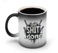 KWQDOZF Tasse à café humoristique « Get Shit Done » - Tasse à thé amusante à couleur changeante - Pour homme et femme - Anniversaire