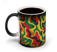 KWQDOZF Tasse à café humoristique motif camouflage rastafari, tasse à thé à couleur changeante, pour homme et femme, anniversaire