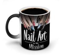 KWQDOZF Tasse à café humoristique pour nail art, changeant de couleur, pour homme et femme, idéale pour un anniversaire