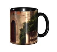 KWQDOZF Tasse à café italienne amusante et magnifique - Tasse en céramique bicolore de 11 oz avec motif 3D | Cadeaux mignons pour hommes, femmes, bureau, travail