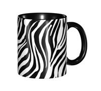 KWQDOZF Tasse à café zèbre amusante - Tasse en céramique bicolore de 11 oz avec motif 3D | Cadeaux mignons pour hommes, femmes, bureau, travail