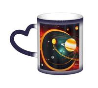 KWQDOZF Tasse à changement de couleur du système solaire Jupiter Saturne dans le ciel - Enchantez vos moments