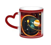 KWQDOZF Tasse à changement de couleur du système solaire Jupiter Saturne dans le ciel - Enchantez vos moments