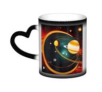 KWQDOZF Tasse à changement de couleur du système solaire Jupiter Saturne dans le ciel - Enchantez vos moments