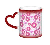 KWQDOZF Tasse changeante de couleur Flamingo And Donuts dans le ciel - Enchantez vos moments
