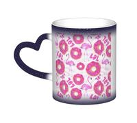 KWQDOZF Tasse changeante de couleur Flamingo And Donuts dans le ciel - Enchantez vos moments
