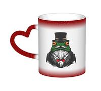 KWQDOZF Tasse Cool Frog en céramique sensible à la chaleur, changement de couleur, tasse isolée, nouveauté, tasses de voyage uniques, tasses pour la maison, 11 oz