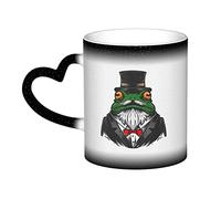 KWQDOZF Tasse Cool Frog en céramique sensible à la chaleur, changement de couleur, tasse isolée, nouveauté, tasses de voyage uniques, tasses pour la maison, 11 oz