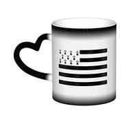 KWQDOZF Tasse Drapeau de Bretagne Tasse en céramique sensible à la chaleur changeant de couleur Tasse isotherme Tasse de voyage fantaisie unique Tasses pour la maison 11 OZ