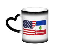 KWQDOZF Tasse en céramique avec drapeau de l'Amérique et de l'Amérique, sensible à la chaleur, changement de couleur, tasse isolée, nouveauté, tasses de voyage uniques, tasses pour la maison, 11 oz