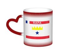 KWQDOZF Tasse en céramique avec drapeau de Rapa, sensible à la chaleur, changeant de couleur, isolée, nouveauté, unique, pour voyage, pour la maison, 11 oz