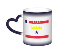 KWQDOZF Tasse en céramique avec drapeau de Rapa, sensible à la chaleur, changeant de couleur, isolée, nouveauté, unique, pour voyage, pour la maison, 11 oz