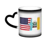 KWQDOZF Tasse en céramique avec drapeau des Hopis et de l'Amérique, sensible à la chaleur, changeant de couleur, isolée, nouveauté, unique, pour voyage, pour la maison, 325 ml