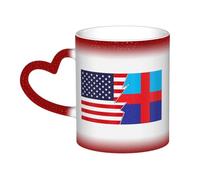 KWQDOZF Tasse en céramique avec drapeau du Bohuslän et de l'Amérique, sensible à la chaleur, changement de couleur, tasse isolée, nouveauté, tasses de voyage uniques, tasses pour la maison, 11 oz
