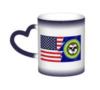 KWQDOZF Tasse en céramique avec drapeau du Pueblo d'Isleta et d'Amérique, sensible à la chaleur, changement de couleur, tasse isolée, nouveauté, tasses de voyage uniques, tasses pour la maison, 11 oz