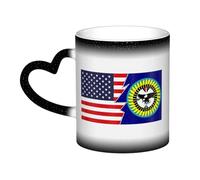 KWQDOZF Tasse en céramique avec drapeau du Pueblo d'Isleta et d'Amérique, sensible à la chaleur, changement de couleur, tasse isolée, nouveauté, tasses de voyage uniques, tasses pour la maison, 11 oz
