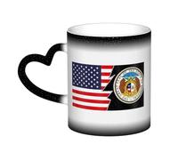 KWQDOZF Tasse en céramique avec sceau du Missouri et de l'Amérique, sensible à la chaleur, changement de couleur, tasse isolée, nouveauté, tasses de voyage uniques, tasses pour la maison, 11 OZ