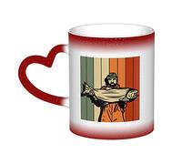 KWQDOZF Tasse Fishermen's Life en céramique sensible à la chaleur, tasse changeante de couleur, tasse isolée, tasses de voyage fantaisie uniques, tasses pour la maison, 11 OZ
