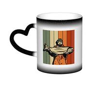 KWQDOZF Tasse Fishermen's Life en céramique sensible à la chaleur, tasse changeante de couleur, tasse isolée, tasses de voyage fantaisie uniques, tasses pour la maison, 11 OZ