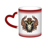 KWQDOZF Tasse Terror Of The Goat en céramique sensible à la chaleur, changement de couleur, tasse isolée, nouveauté, tasses de voyage uniques, tasses pour la maison, 11 OZ