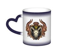 KWQDOZF Tasse Terror Of The Goat en céramique sensible à la chaleur, changement de couleur, tasse isolée, nouveauté, tasses de voyage uniques, tasses pour la maison, 11 OZ