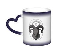 KWQDOZF Tasse Terror Of The Goat en céramique sensible à la chaleur, changement de couleur, tasse isolée, nouveauté, tasses de voyage uniques, tasses pour la maison, 11 OZ
