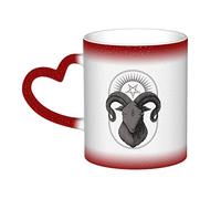 KWQDOZF Tasse Terror Of The Goat en céramique sensible à la chaleur, changement de couleur, tasse isolée, nouveauté, tasses de voyage uniques, tasses pour la maison, 11 OZ