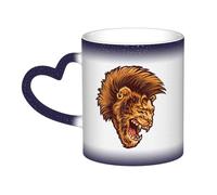 KWQDOZF Tasse Terror Of The Lion en céramique sensible à la chaleur, changement de couleur, tasse isolée, nouveauté, tasses de voyage uniques, tasses pour la maison, 11 OZ
