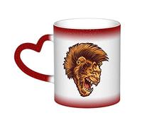 KWQDOZF Tasse Terror Of The Lion en céramique sensible à la chaleur, changement de couleur, tasse isolée, nouveauté, tasses de voyage uniques, tasses pour la maison, 11 OZ