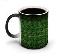 KWQDOZF Tasses à café thermosensibles imprimées à paillettes pour la Saint-Patrick. Tasse à café changeant de couleur et morphing. Image complète révélée lorsque HOT est ajouté.