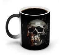 KWQDOZF Tasses à café thermosensibles imprimées avec un crâne effrayant et étrange. Tasse à café changeant de couleur. Image complète révélée lorsque HOT est ajouté.