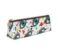 KWQDOZF Trousse à Crayons en Cuir avec Motif Triangle maléfique, Pochette à stylos, Trousse de Maquillage pour Femmes, Hommes, école, Bureau et Voyage