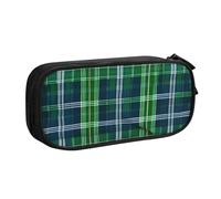 KWQDOZF Trousse à Crayons Grande capacité à Motif Tartan écossais Bleu, Double Fermeture éclair, Organisateur de Maquillage